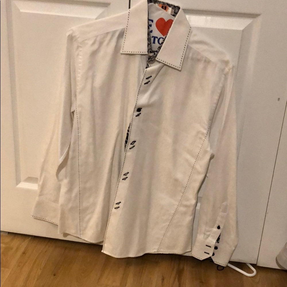 Platino De Marquis White Shirt w/Paisley Detail